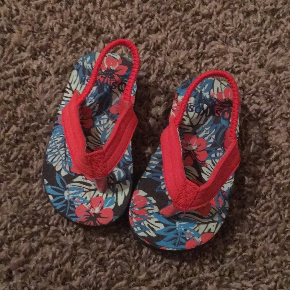 Floral OshKosh flip flops